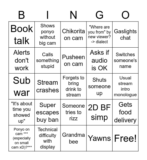 Beengo Bingo Card