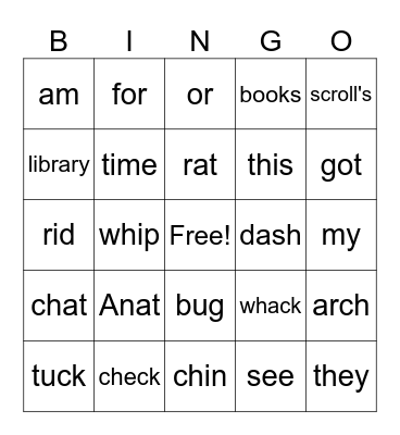 The Library Cat Bingo Card