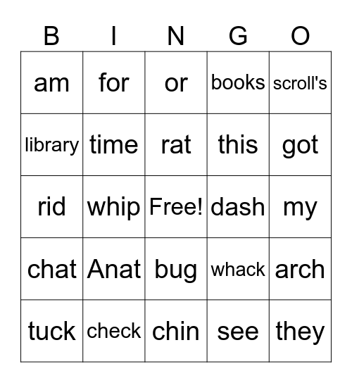 The Library Cat Bingo Card