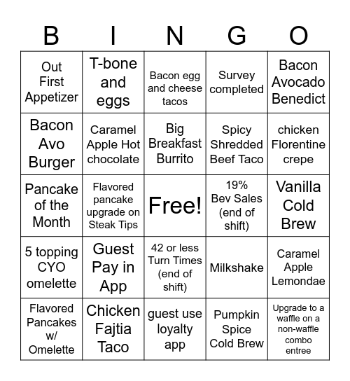 Server Bingo Card