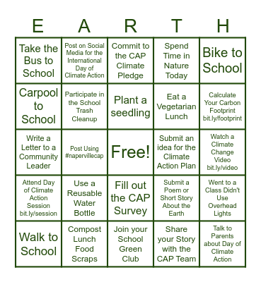 Earth-O Bingo Card