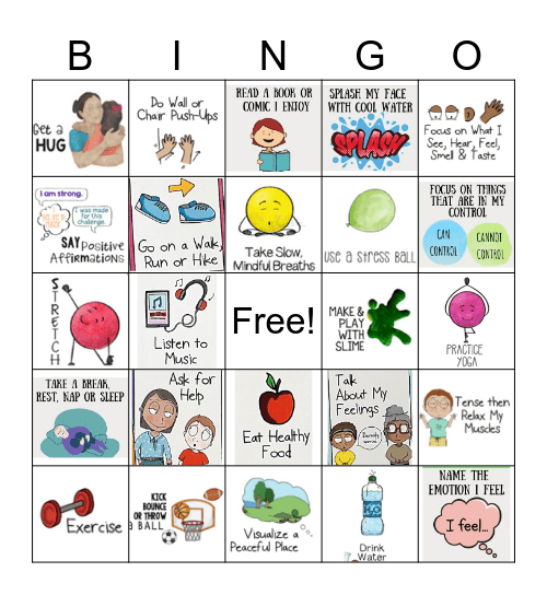 Coping Skills Bingo Card