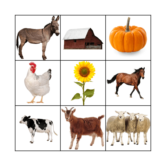 Farm BINGO Card