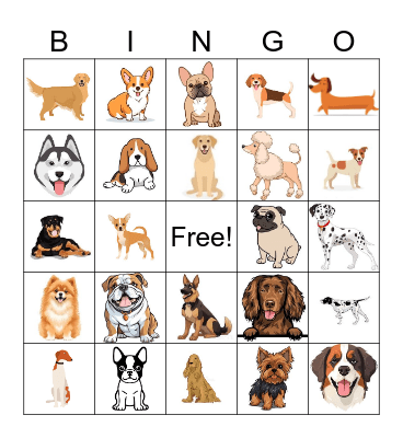 Dog Bingo Card