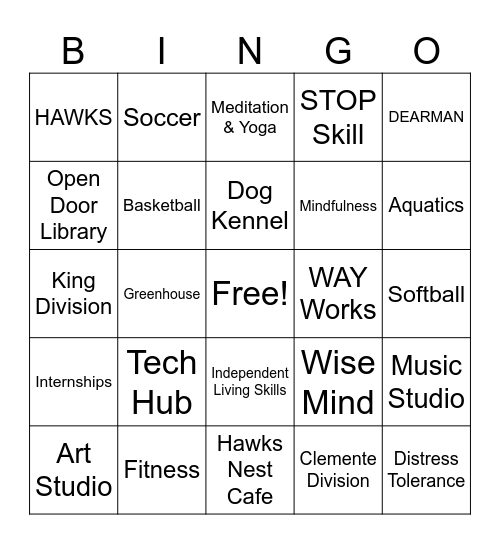 The Children's Village BINGO Card