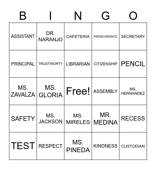 PBIS BINGO Card