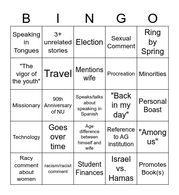 CastleBingo 24/25 Bingo Card