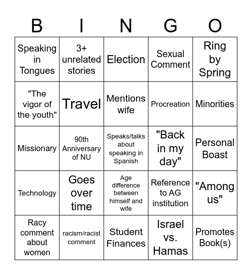 CastleBingo 24/25 Bingo Card