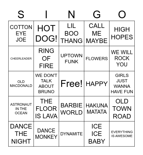Continental Fall Festival Bingo Card