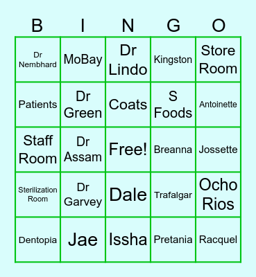 Dentopia Bingo Card