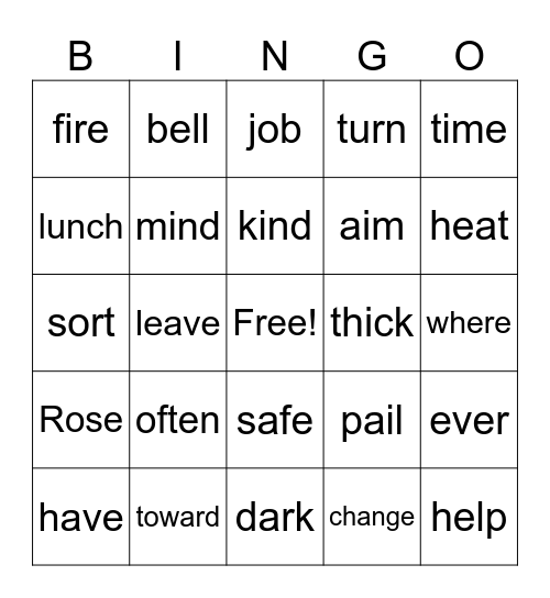 Mastery 9 Champs Bingo Card
