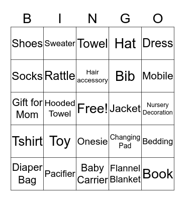 BABY SHOWER Bingo Card