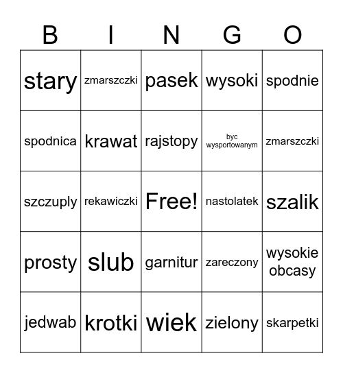 Looks - PL Bingo Card