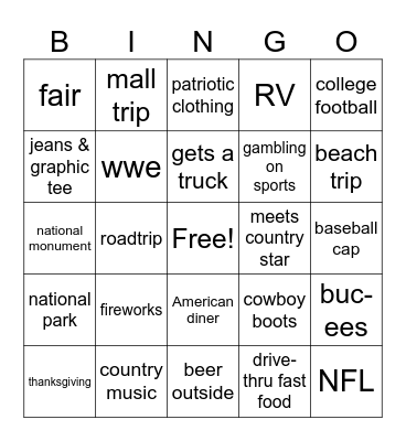 Fr. Calvin USA Arc Bingo Card