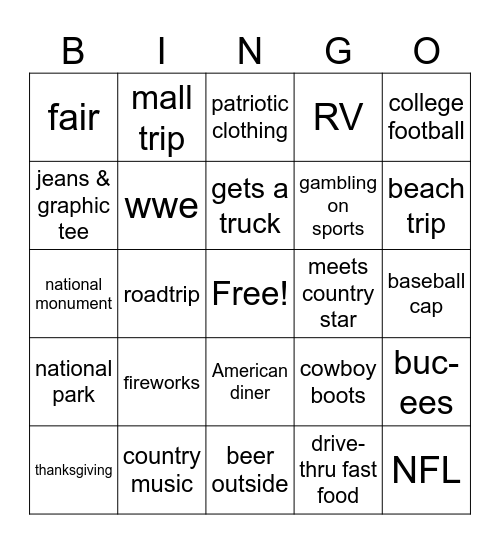 Fr. Calvin USA Arc Bingo Card