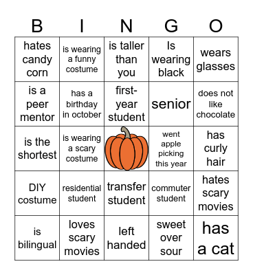 Find The Guest Bingo Card