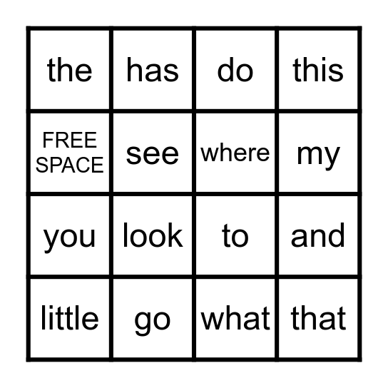 ARI'S SIGHT WOLRDS GAME 2 Bingo Card