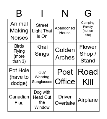 Abbie Bingo Card