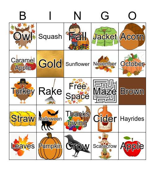 Fall Fun Bingo Card