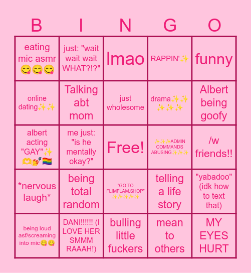 Flamngo Bingo Card