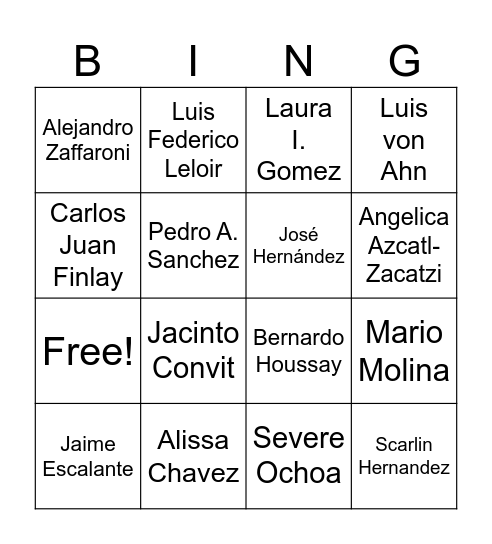 Hispanic & Latin Heritage Month Bingo Card