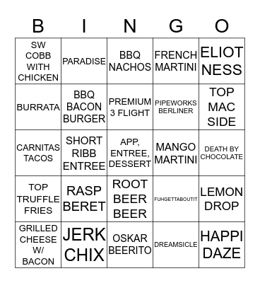 Woods Creek Bingo Card