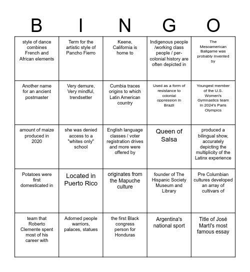 Writing Center & PLS Leader's Hunt for Knowledge Bingo Card
