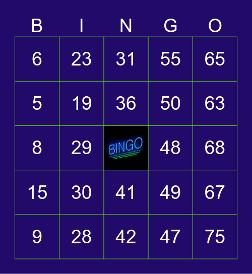 VIP Care Bingo Card