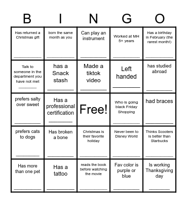 Coworker Christmas Catch-Up! Bingo Card