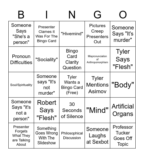 Mika Model Bingo Card