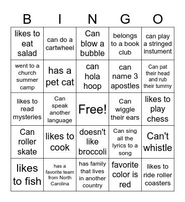 Find Someone Who... Bingo Card