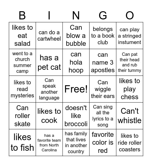 Find Someone Who... Bingo Card