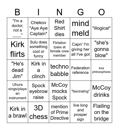 TOS Bingo Card