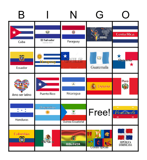 Mes de la Herencia Hispana Bingo Card