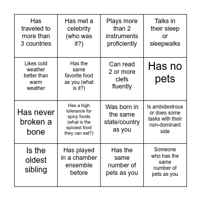 SEMYO BINGO! Bingo Card