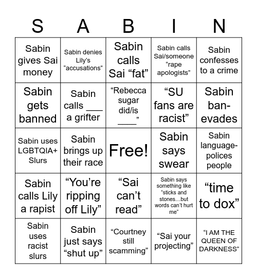 Sa-bingo Card