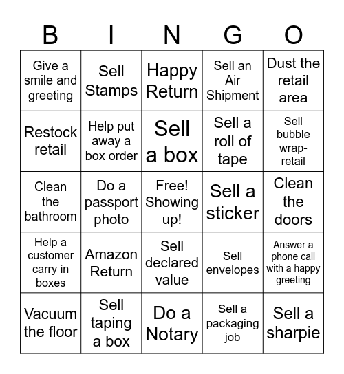 The UPS Store-October Bingo Card