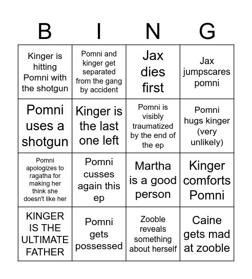 TADC EP 3 BINGO Card