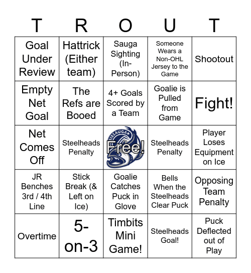 Steelheads Bingo! Bingo Card