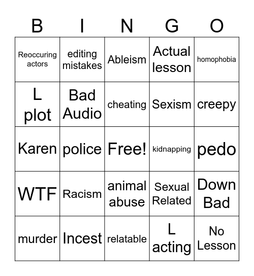 Tomorrow's Teachings Bingo Card