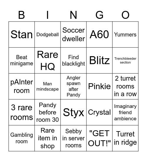 Pressure Bingo!! Bingo Card