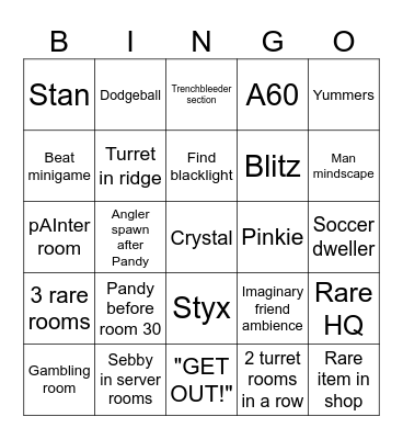 Pressure Bingo!! Bingo Card