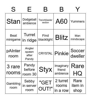 Pressure Bingo!! Bingo Card