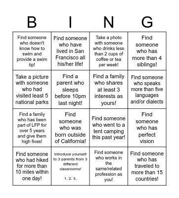 2024 LFP Annual Picnic Bingo Card