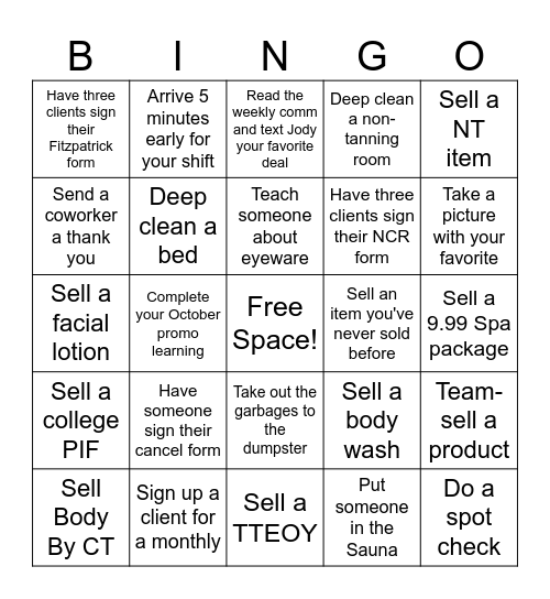 STC Bingo Card