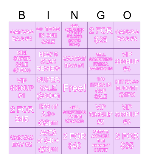 BINGO DINGO Bingo Card