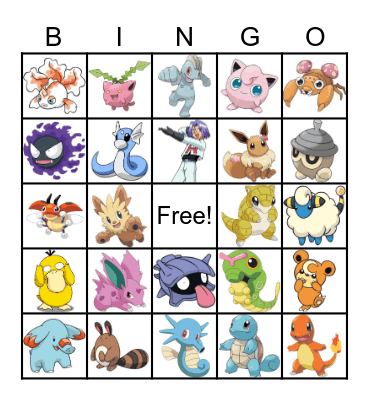 Pokemon Bingo Card