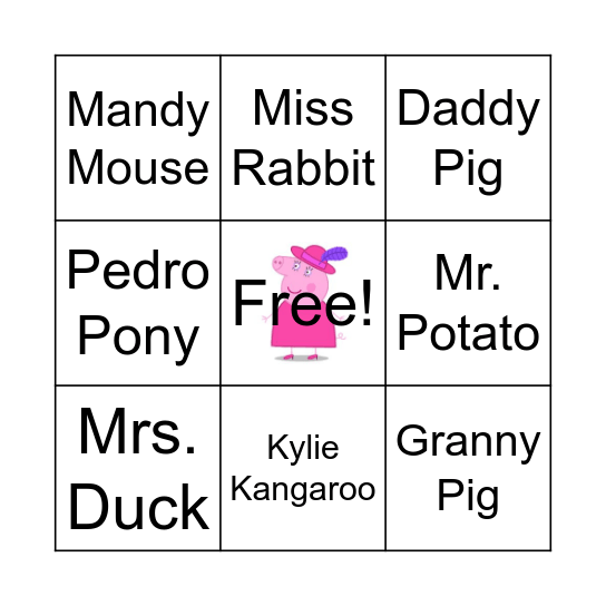 Peppa Bingo Card