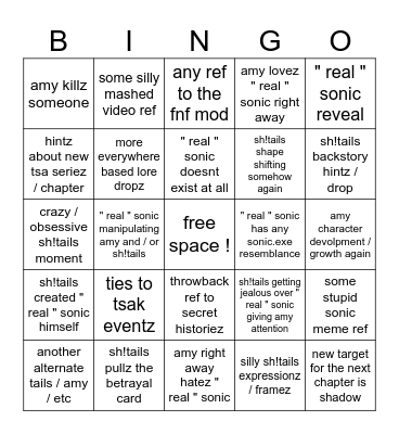 Theres Something About Amy New Ep Bingo :3 Bingo Card