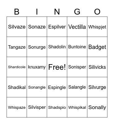 Sonic Ships (JCR Edition) Bingo Card